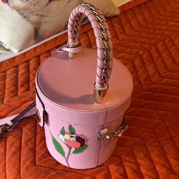 RADLEY LONDON LEATHER Pink Floral Bucket Tote - Picture 3 of 4